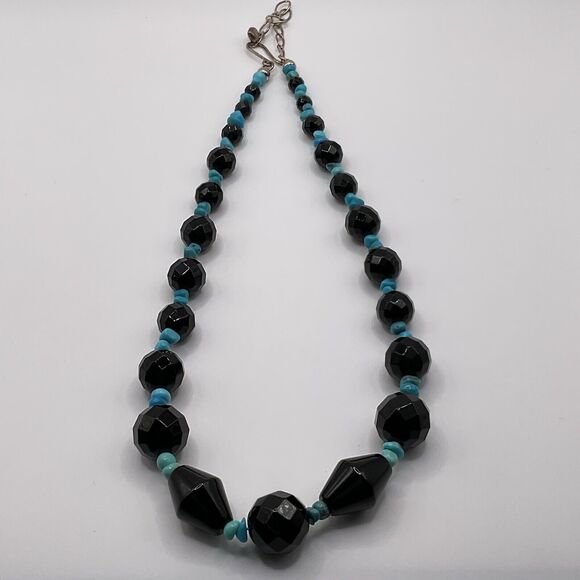 Jay King Necklace Midnight Chalcedony and Royal Blue Turquoise 18” - 21” - Picture 3 of 13